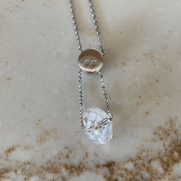 Swarovski Crystal Cut Crystal & Pavé Circle Ball Silver Necklace Pendant - Picture 8 of 12